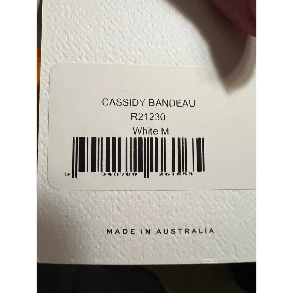 Rumer the Label Cassidy Bandeau‎ Bikini Top White Ribbed Textured NWT